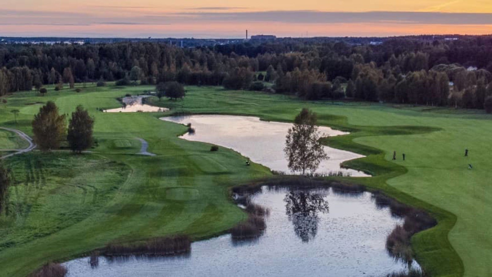 Golf course in evening light