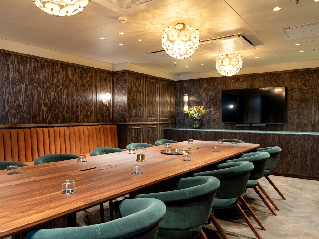 Tables and chairs in a row