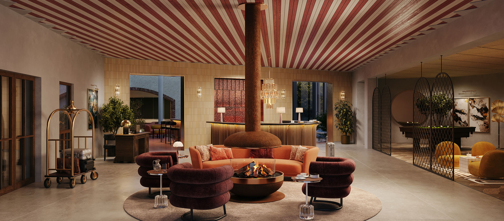 Mysig lobby på Ad Astra by Elite