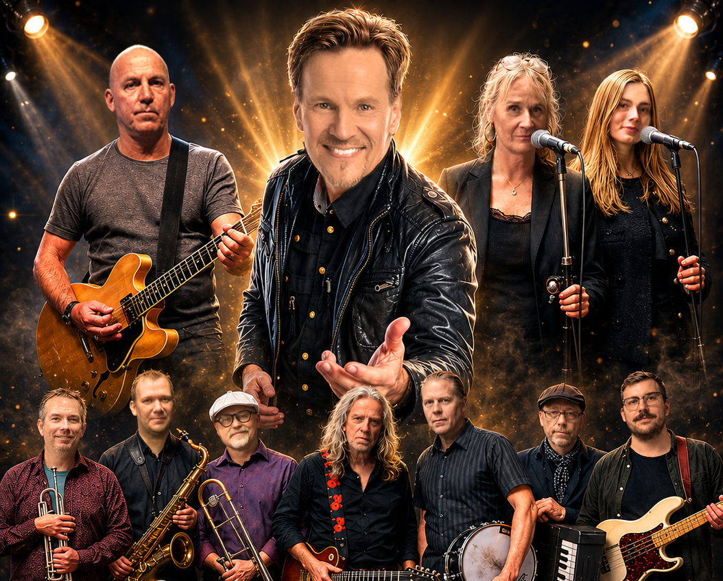 Band på scen med instrument
