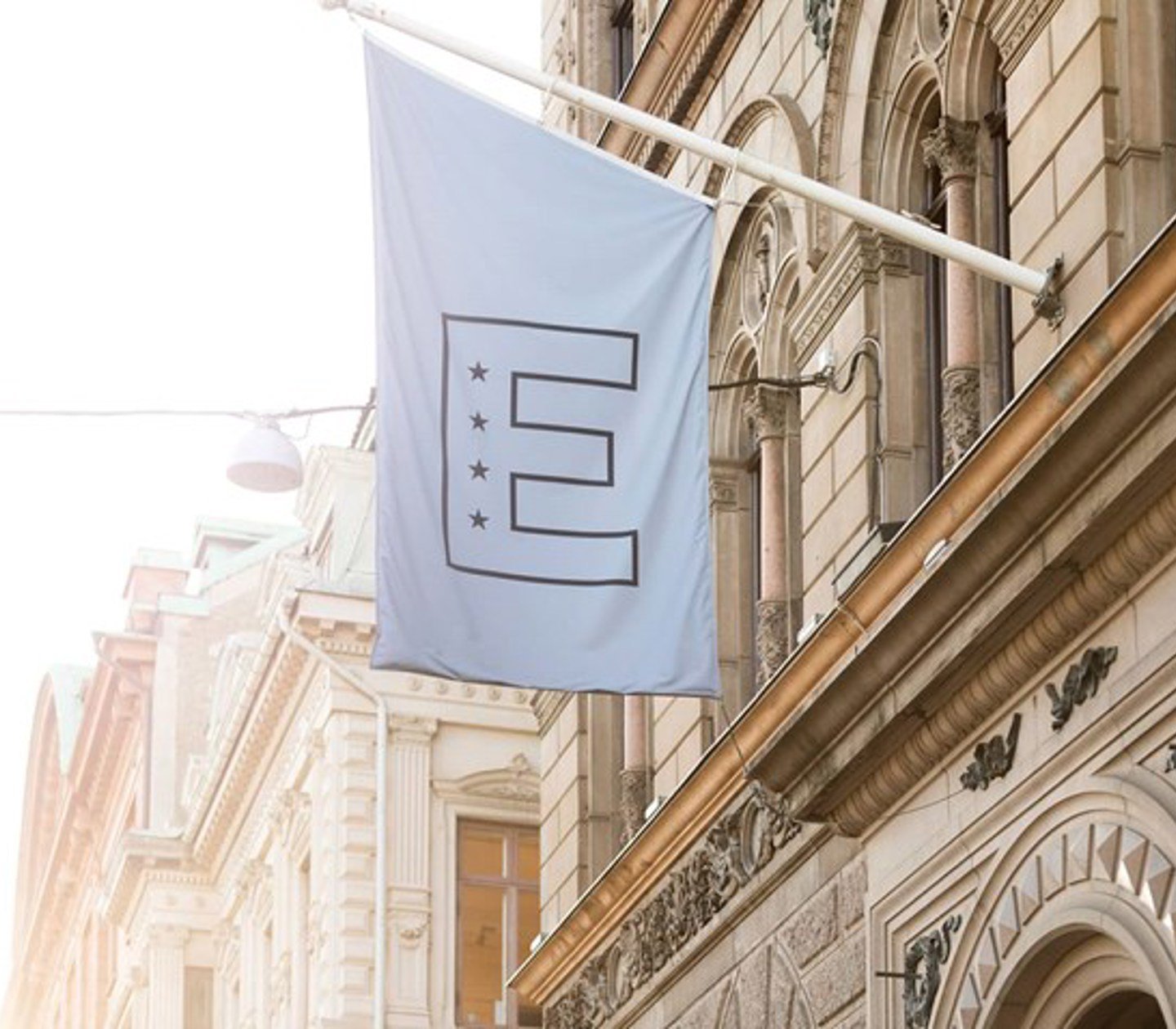 Elite Hotels flag on a building