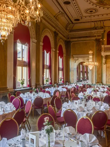 Red pompous party dining room