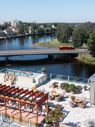 Overview of Karlstad with Rooftop by Vana in the foreground