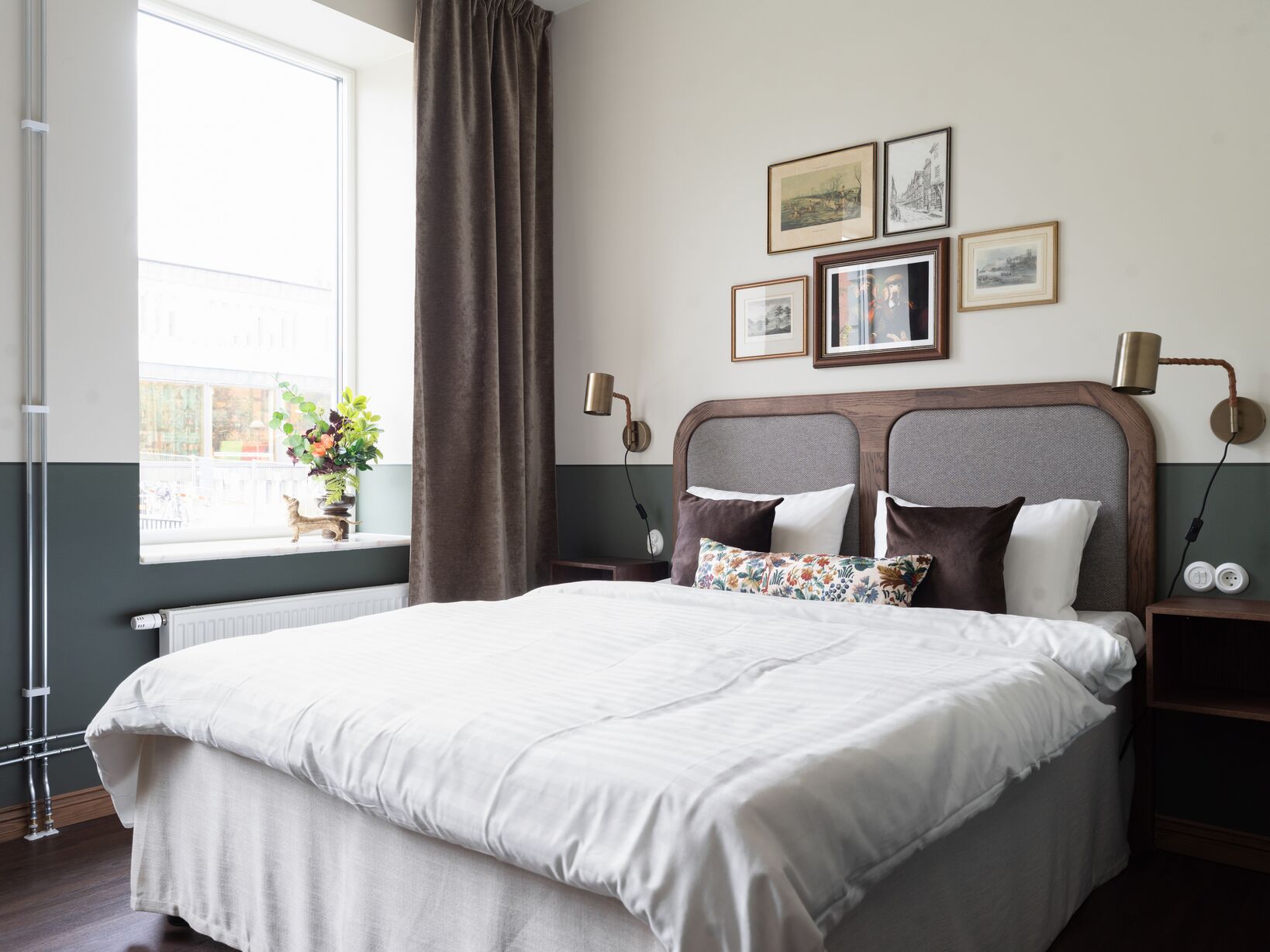 Close-up of bed and DUX brand