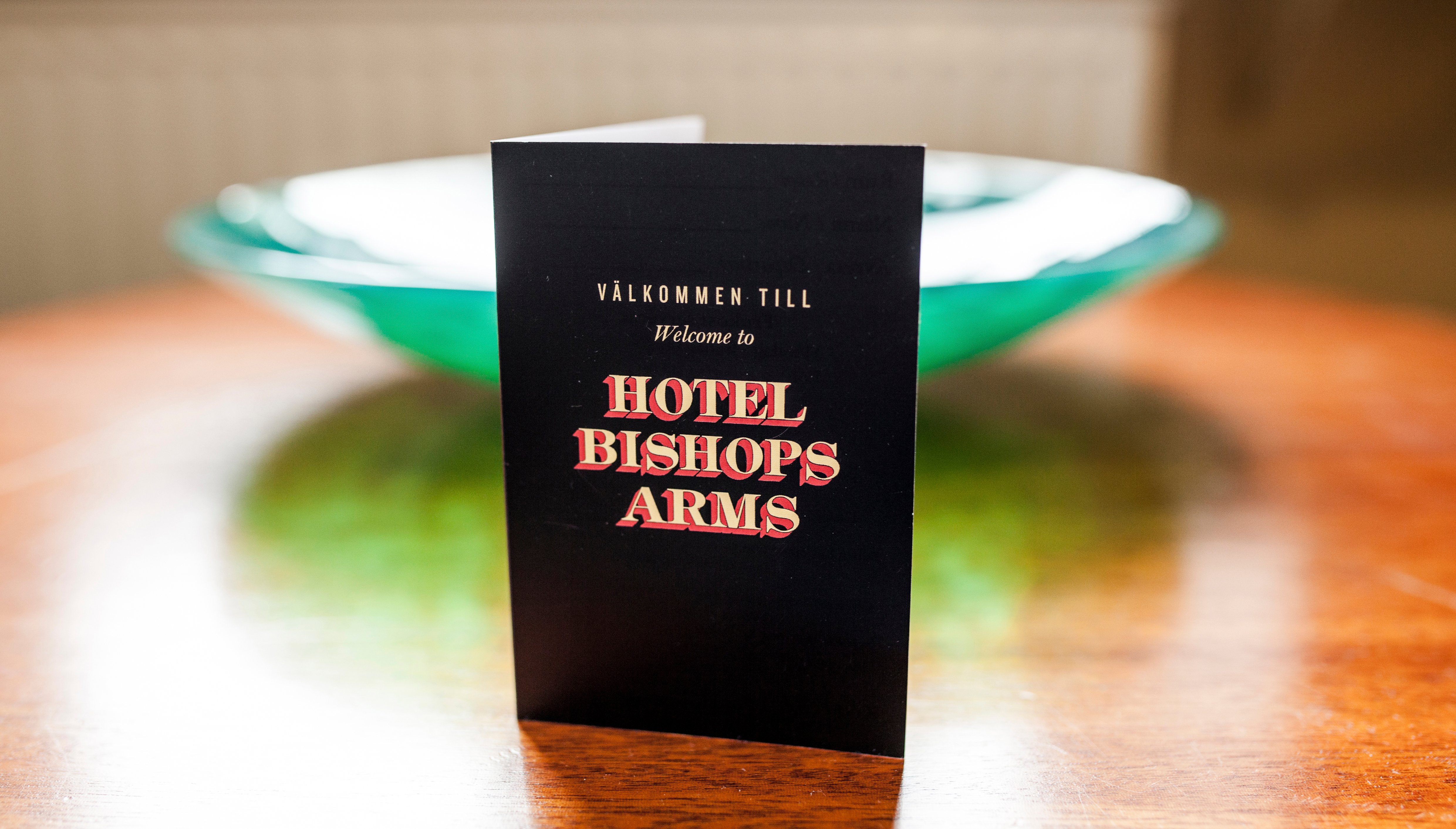 Close-up of sign reading "Welcome to Hotel Bishops Arms"