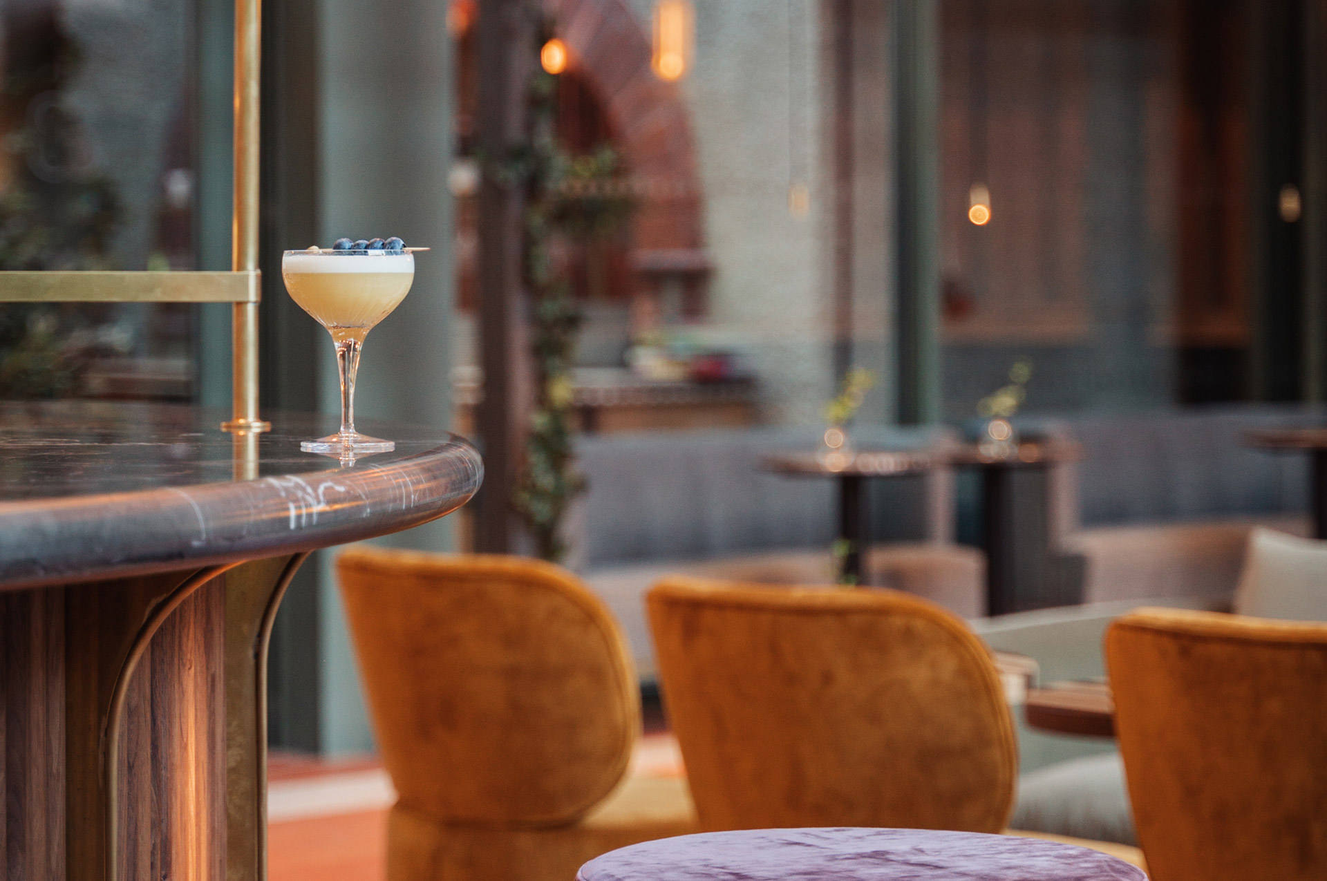 A drink on a bar