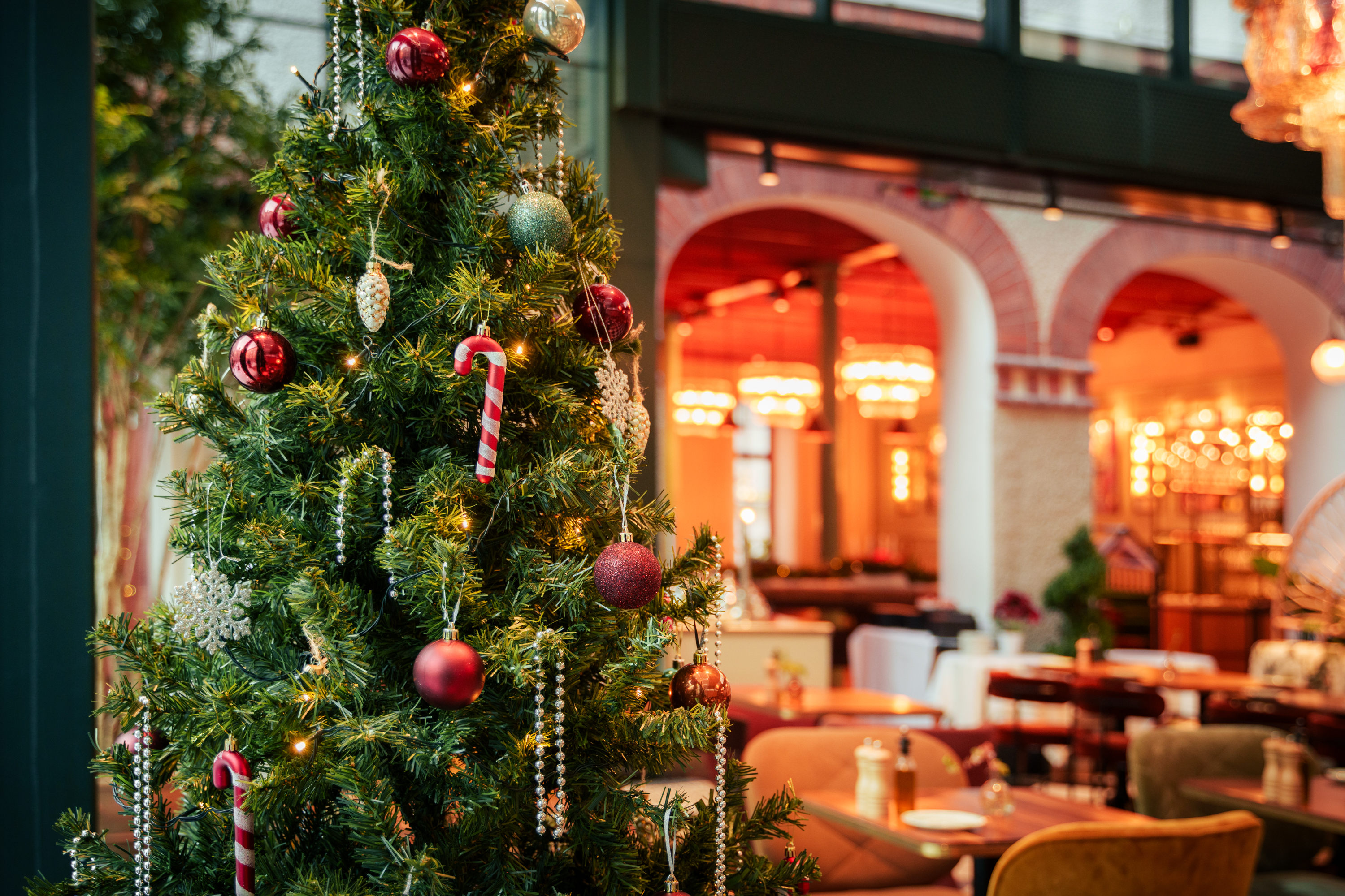 Julgran i restaurangen