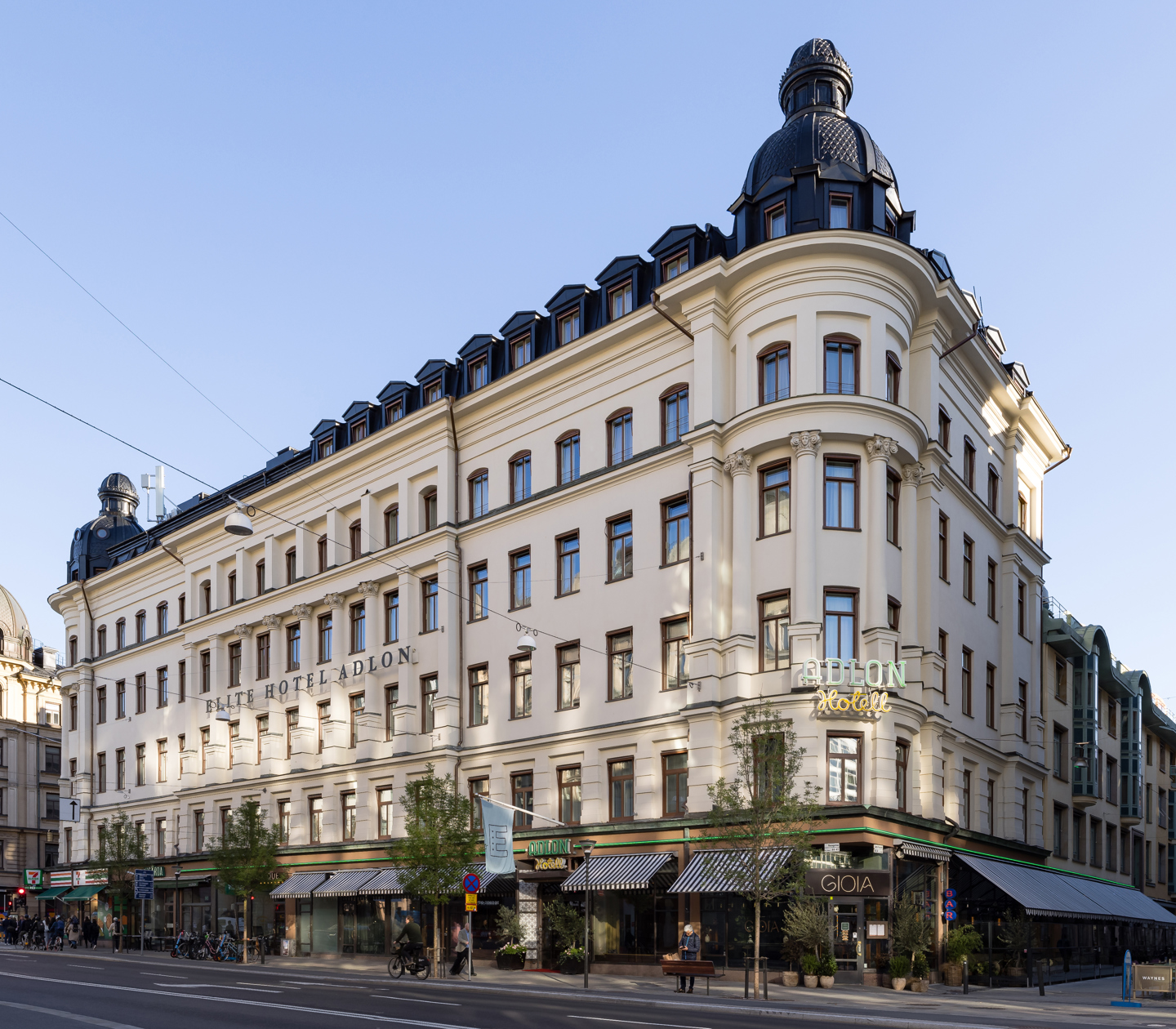 The facade at Elite Hotel Adlon in Stockholm