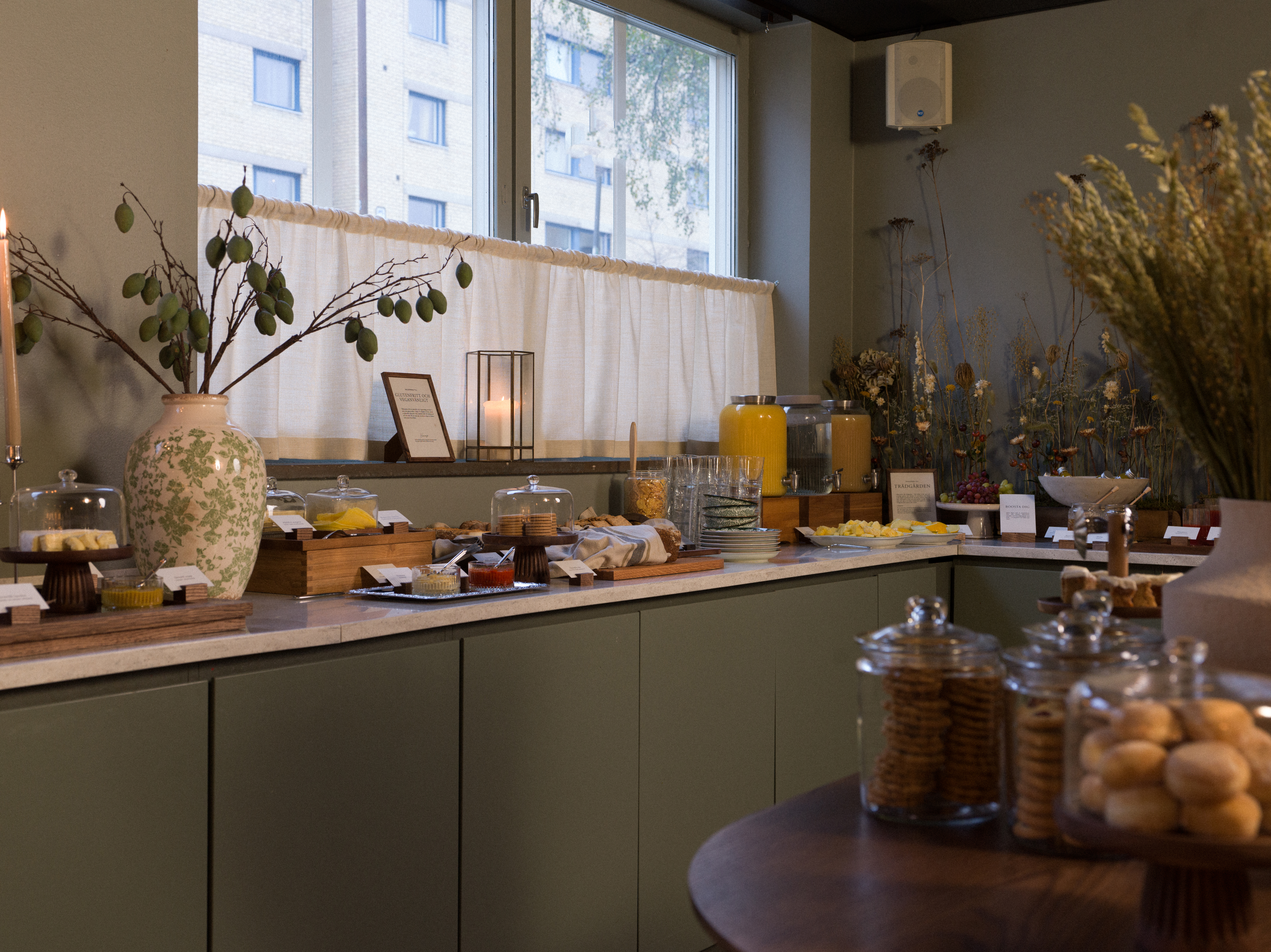 Breakfast at hotel in a modern environment