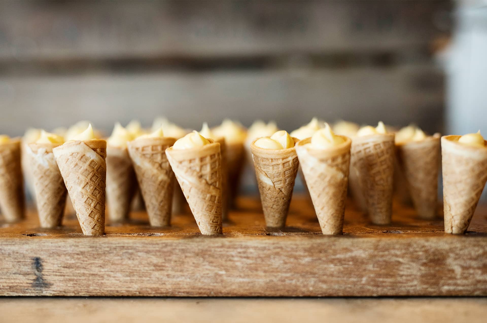 A large ice cream buffet