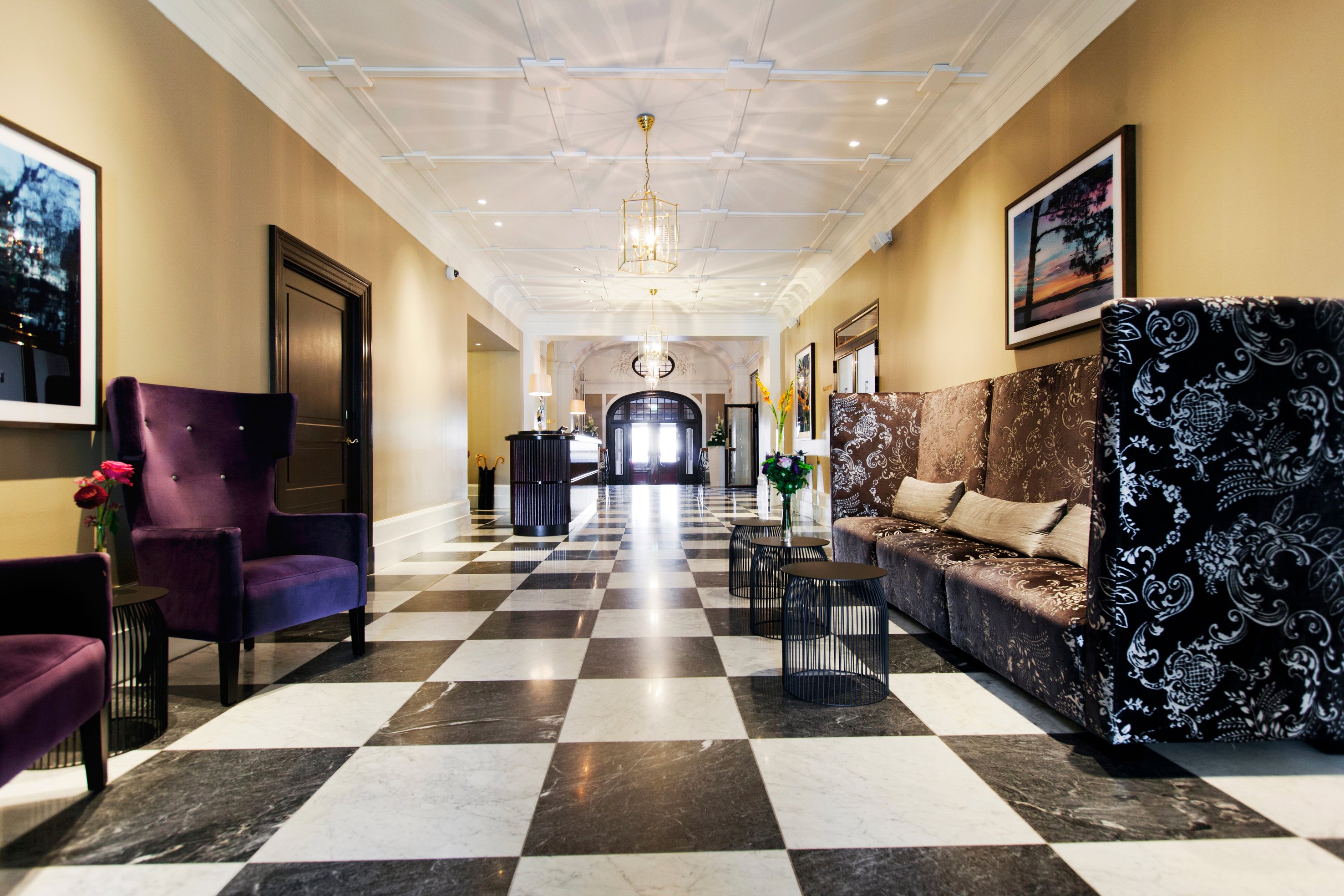 Conference hall with nice decorations and lots of seating