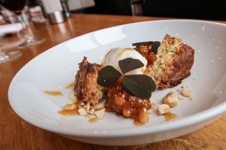 Served desert on a white plate