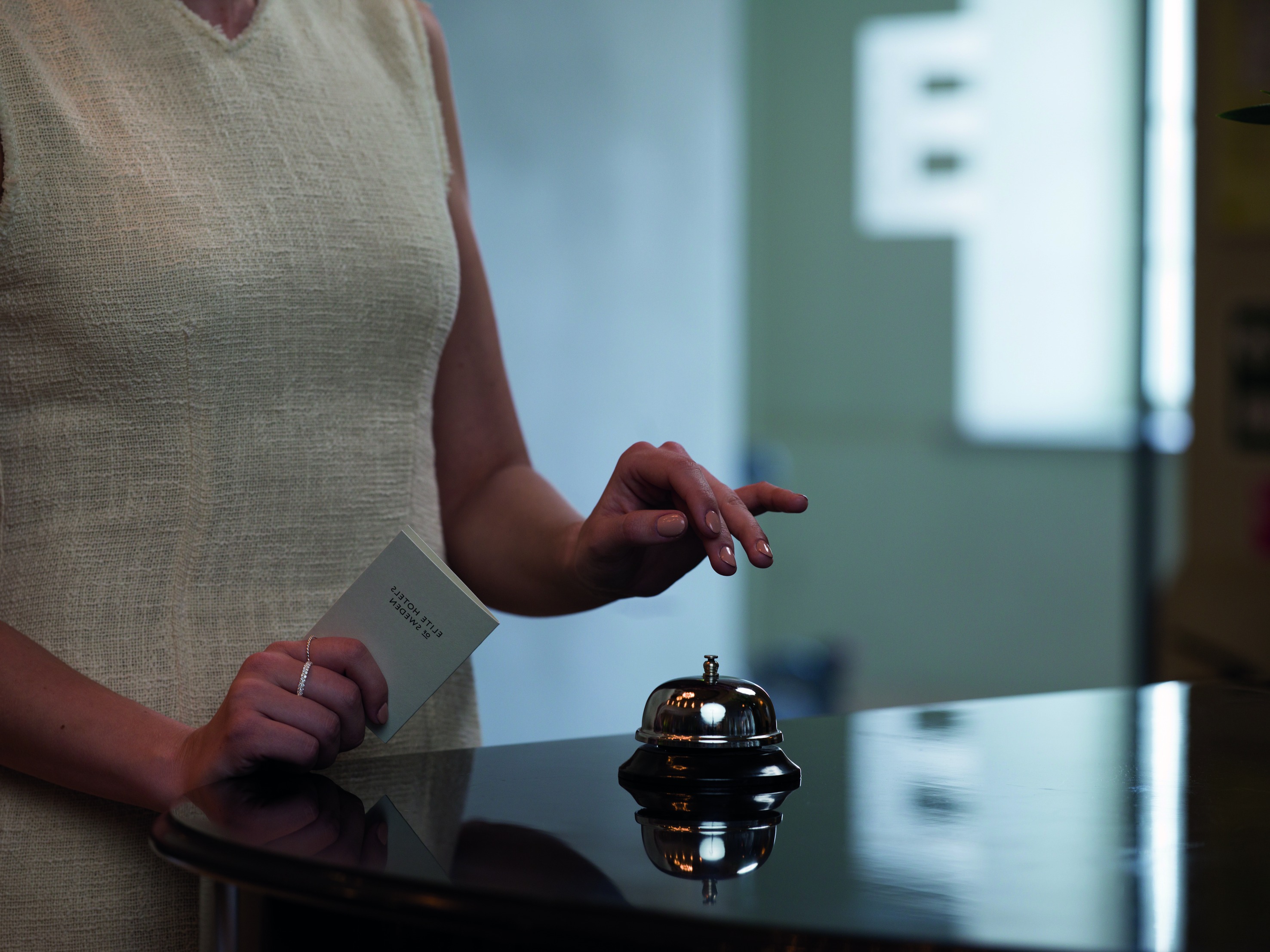 Breakfast in bed at hotel room