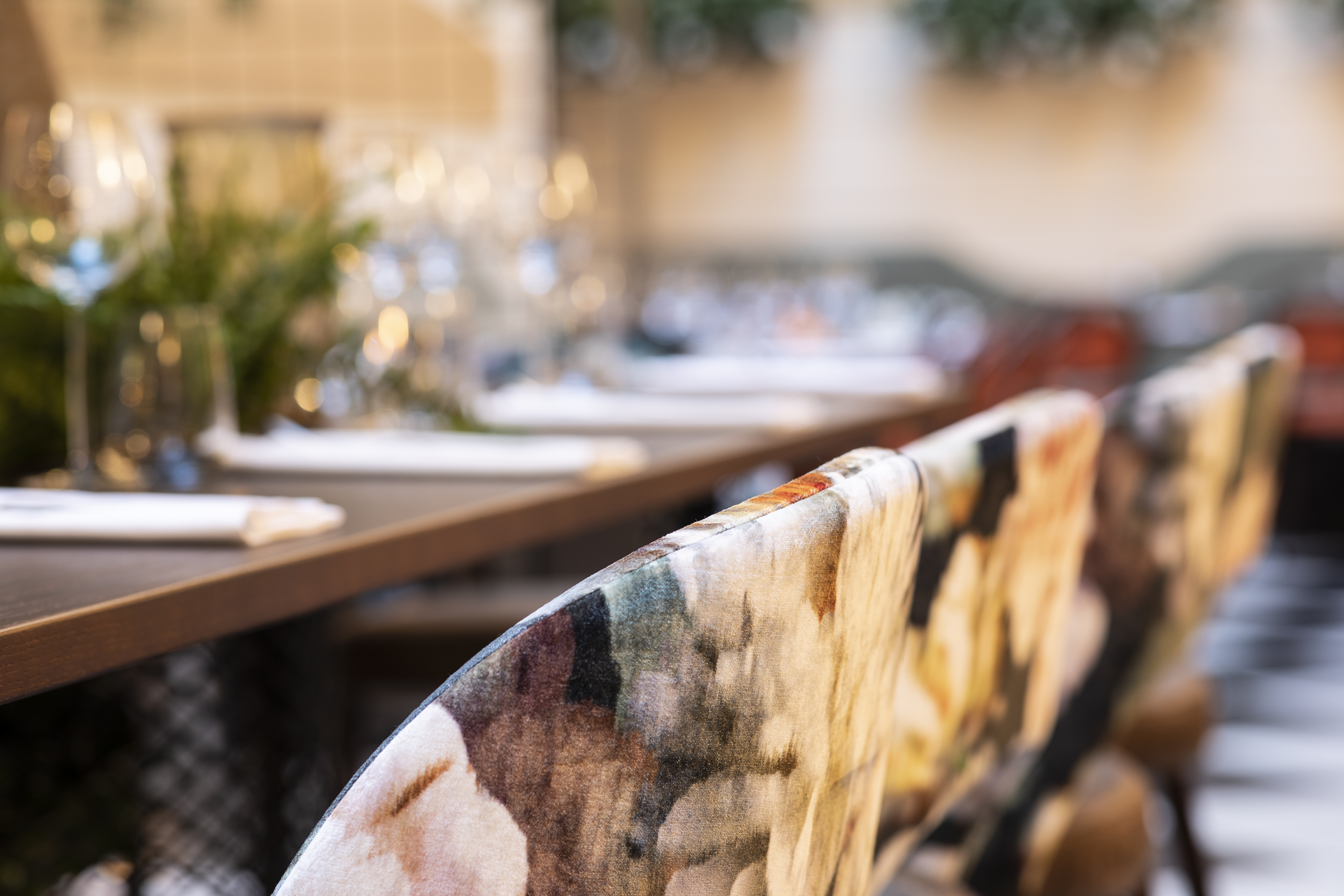 Restaurant with tables and chairs