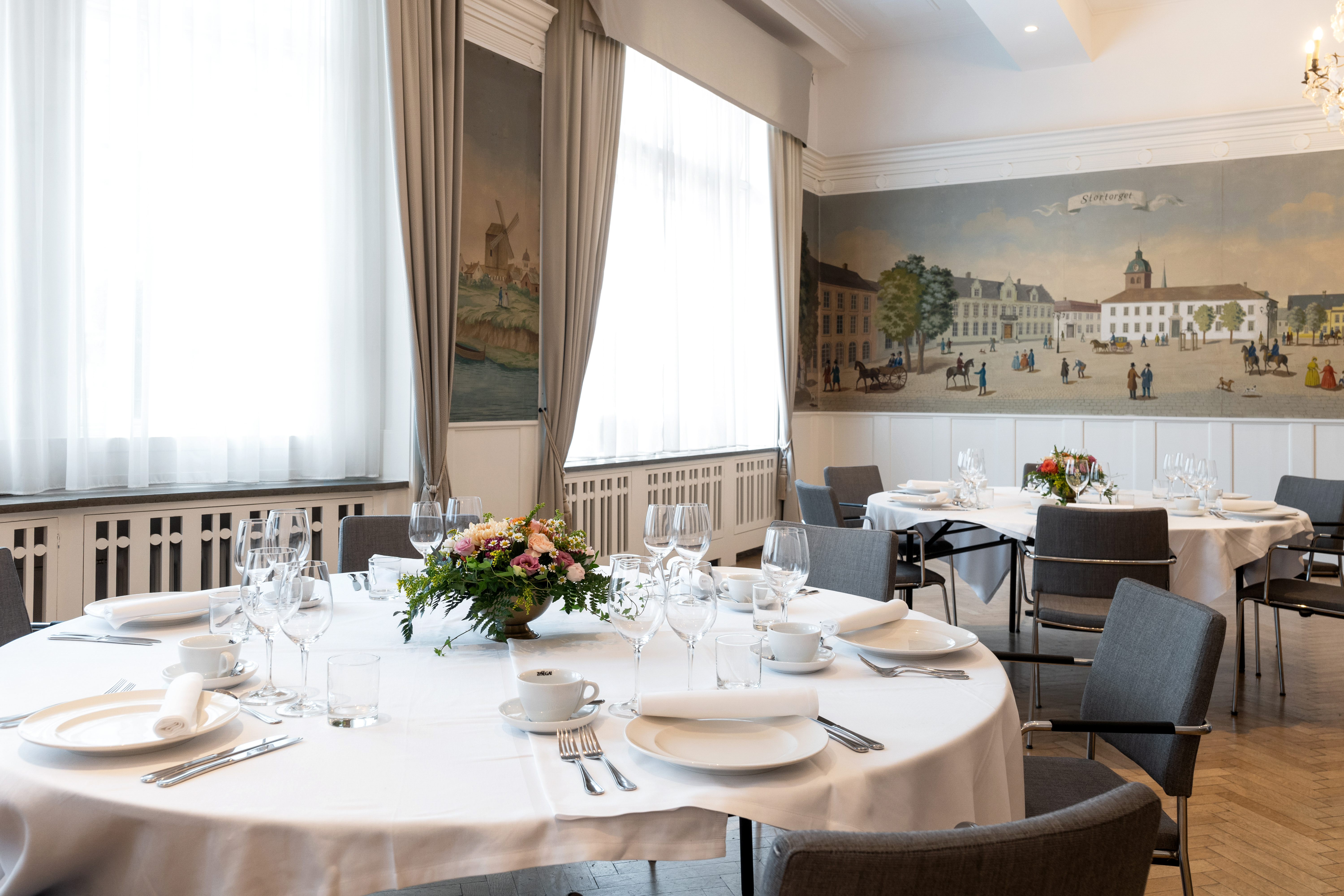 Fancy restaurant premises with a nice painting on the wall