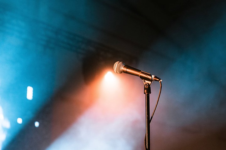 Microphone on a smoky stage
