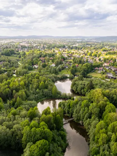 Drönarbild över Borlänge