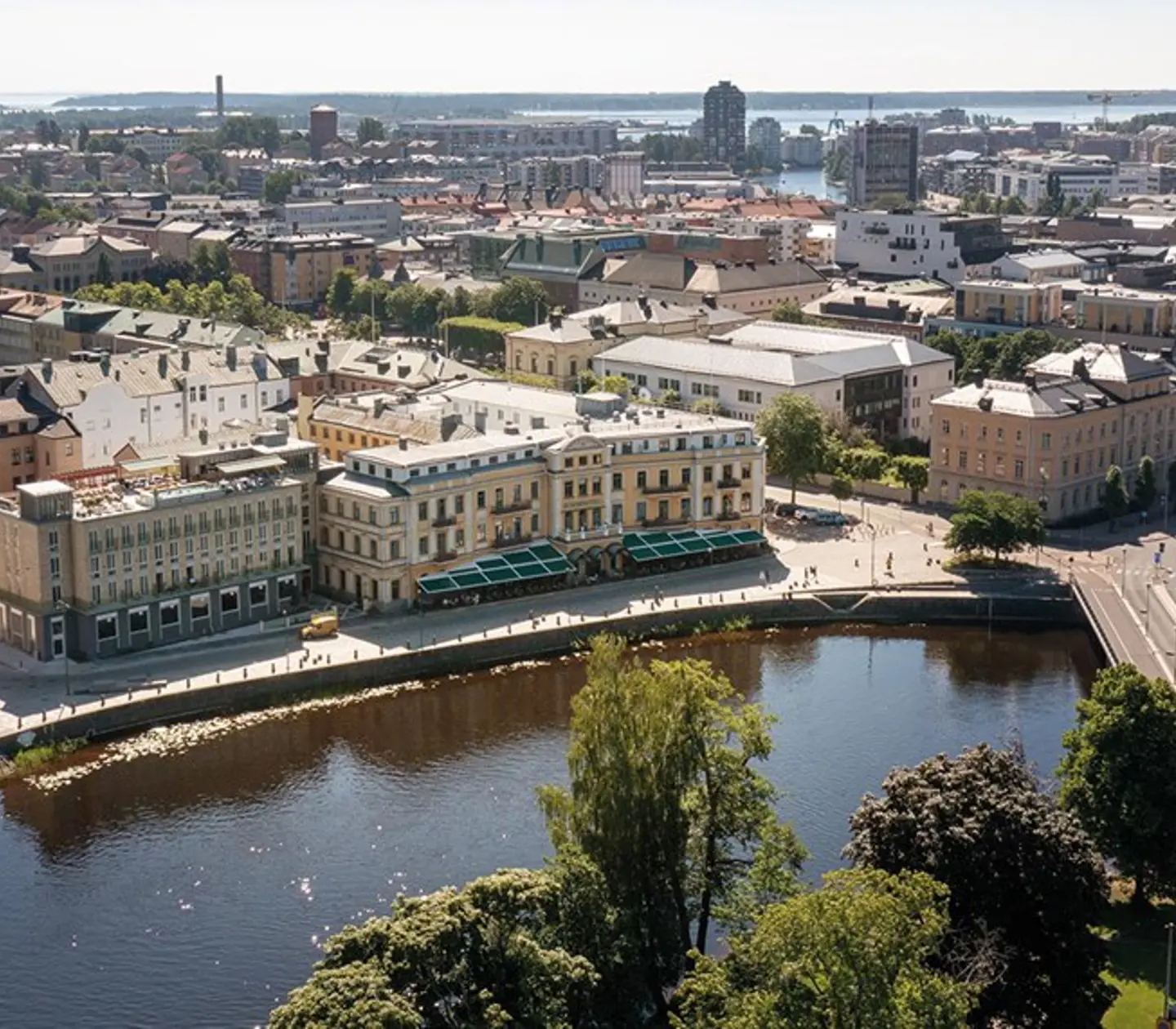 Karlstad från helikoptervy