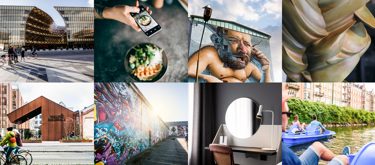 Collage med bilder från Malmö