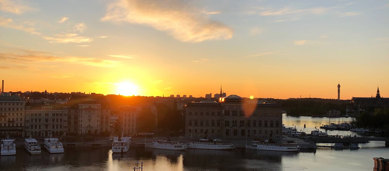 Solnedgång över Stockholm