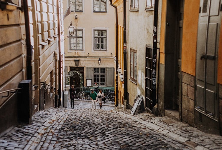 Gränd i Gamla Stan i Stockholm