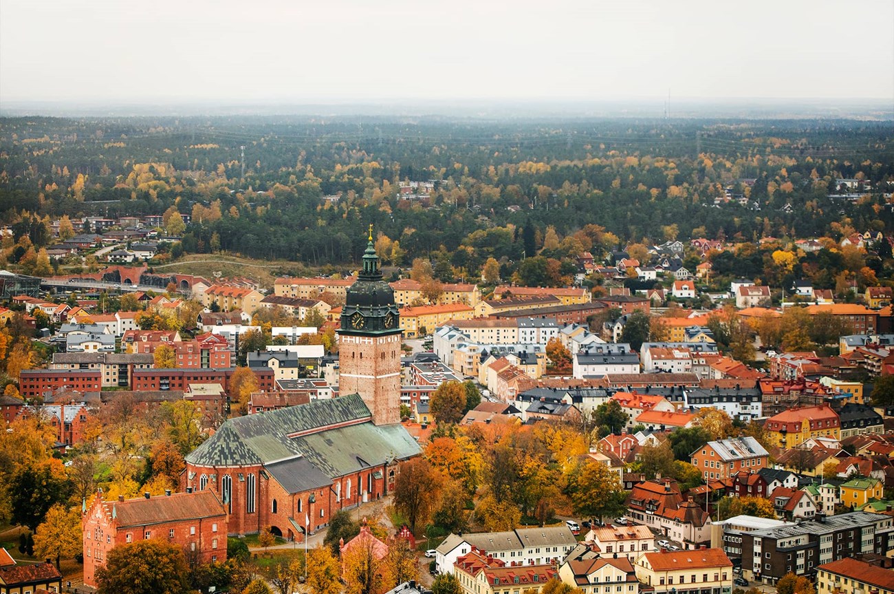 Vy över Strängnäs och Strängnäs domkyrka