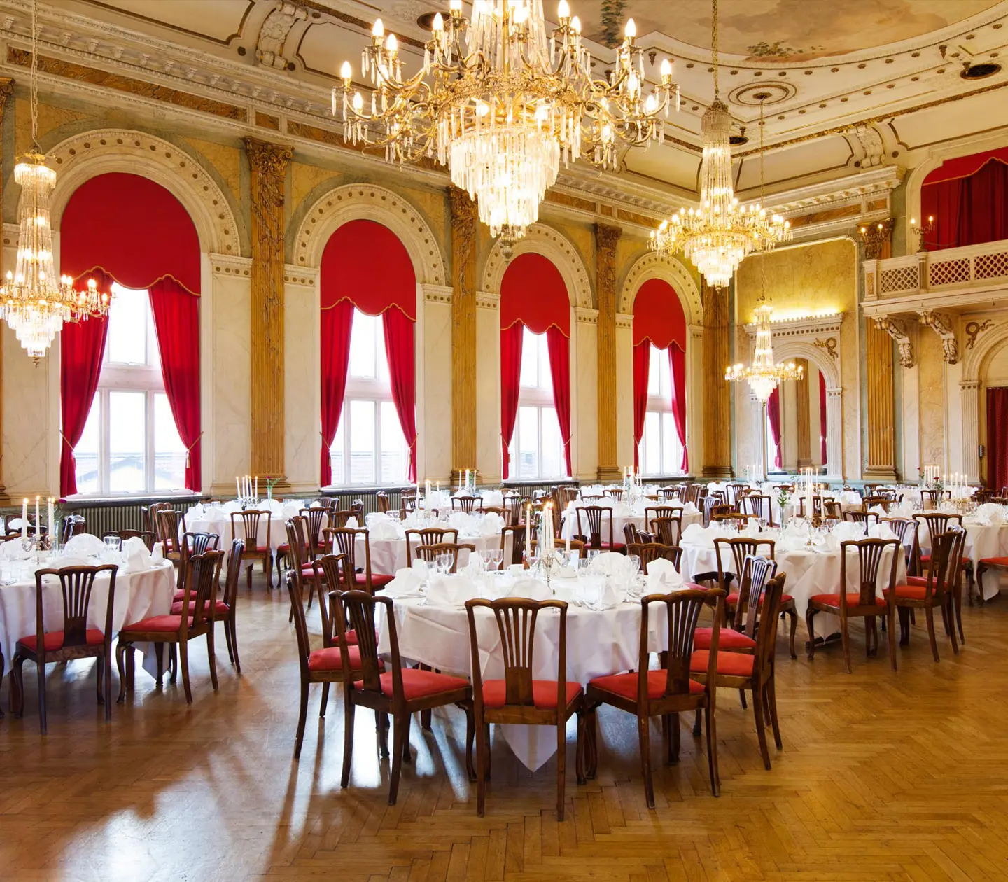 Banquet laid out for an event