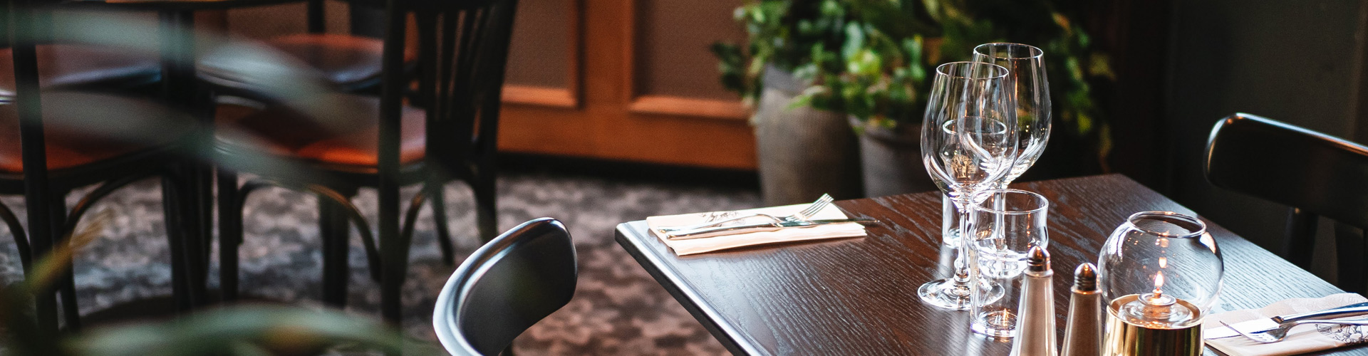 A table at a restaurant