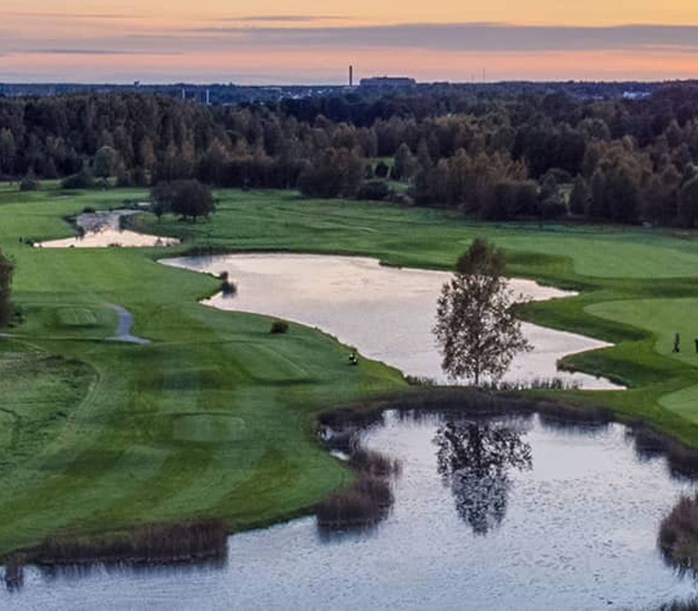 Golf course in evening light