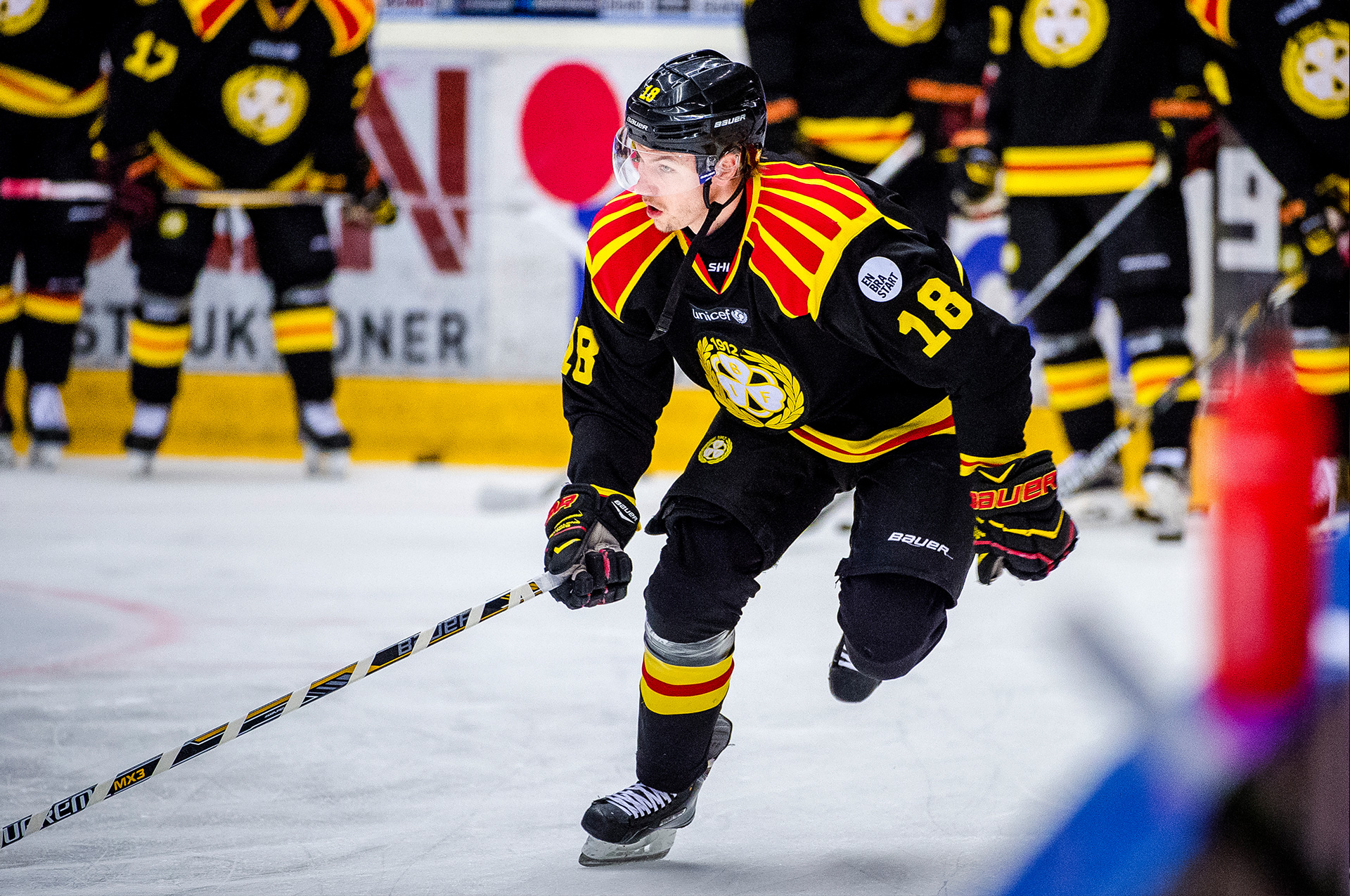 Hockeyspelare på is