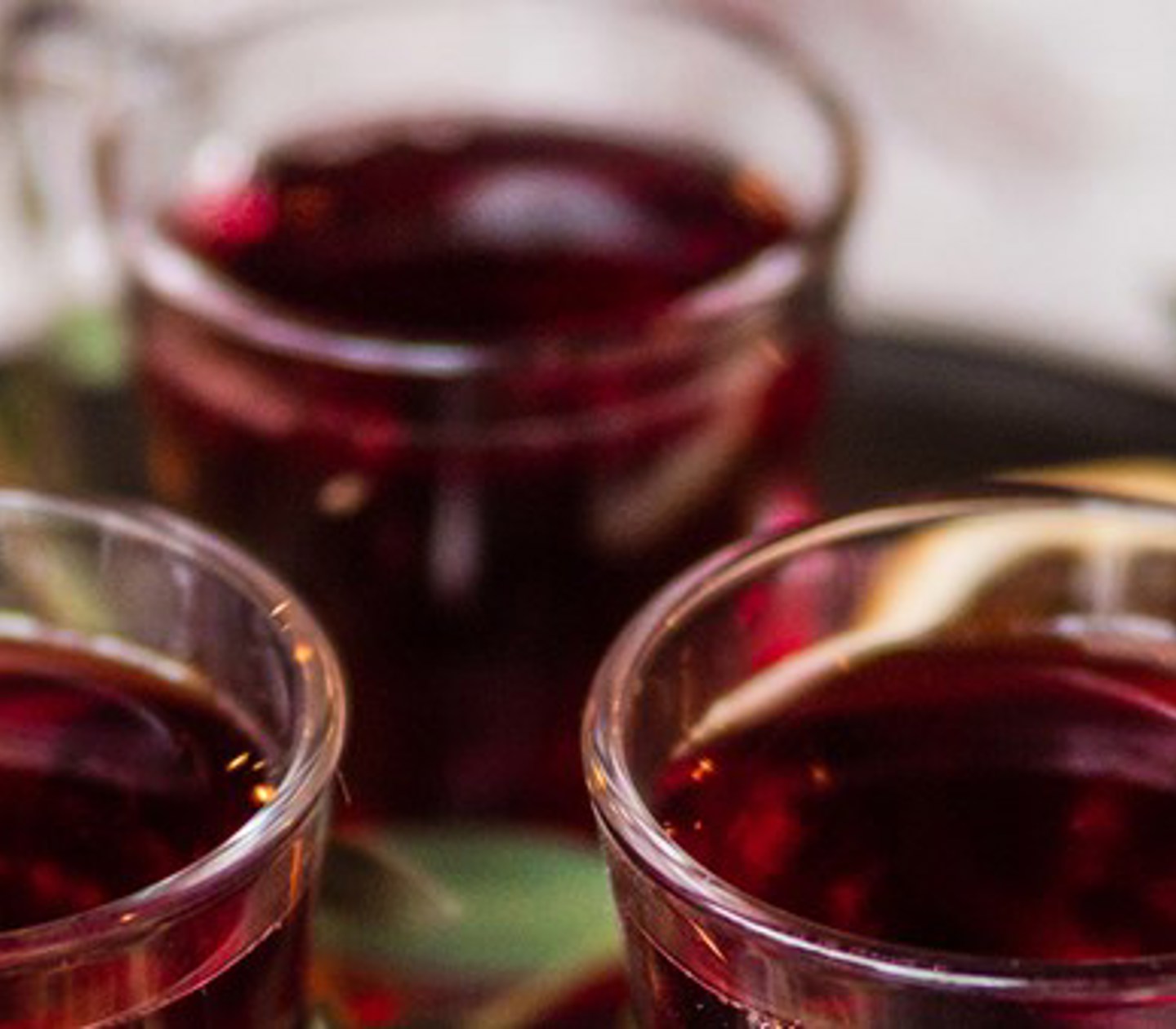 Three cups with mulled wine