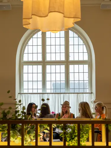 Several women sitting around dinner table