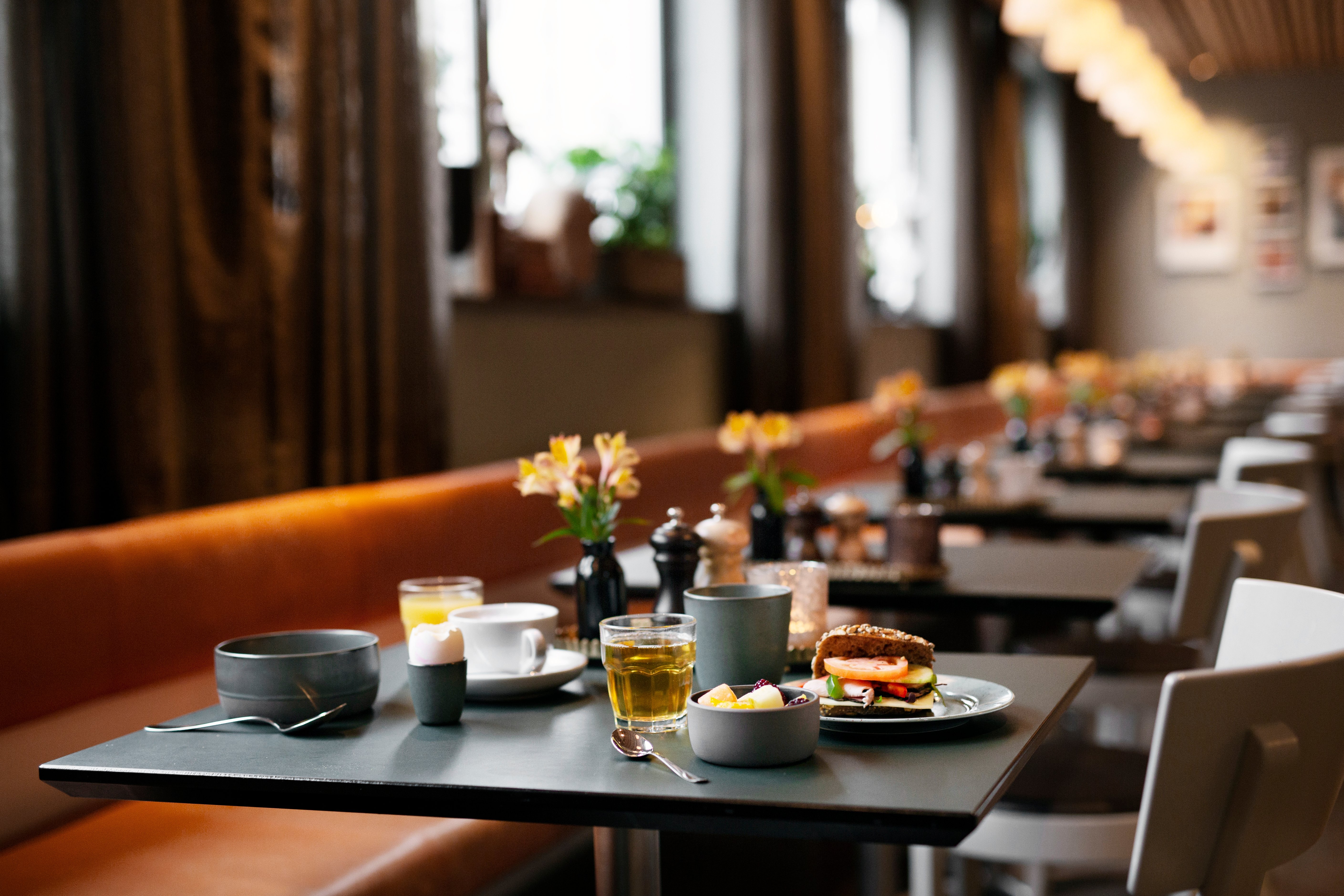 Breakfast at hotel in a modern environment