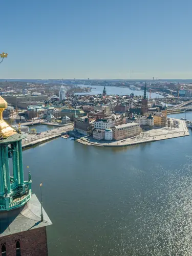 areal view of Stockholm and the townhall