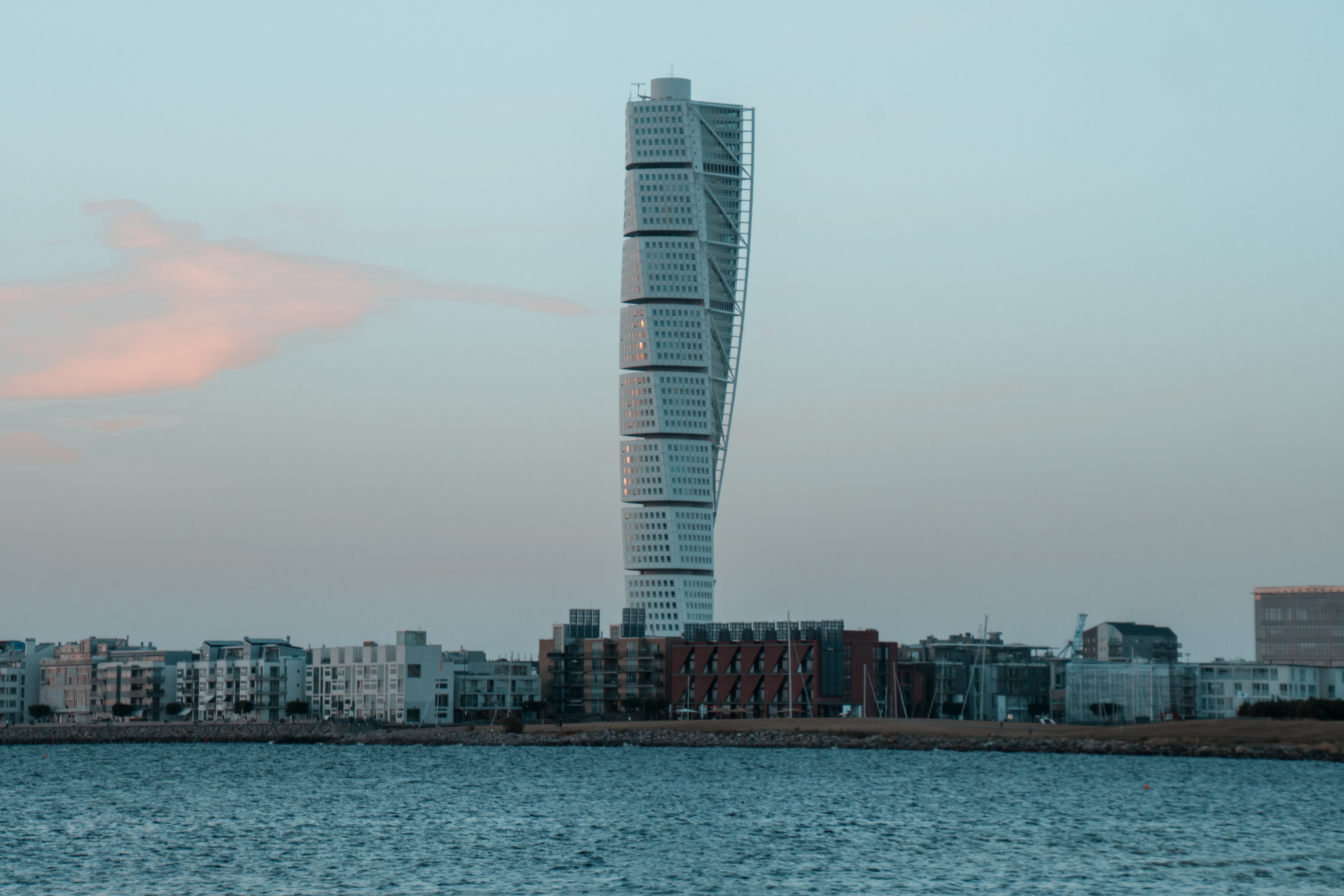 Coastal cityscape with Turning Torso skyscraper