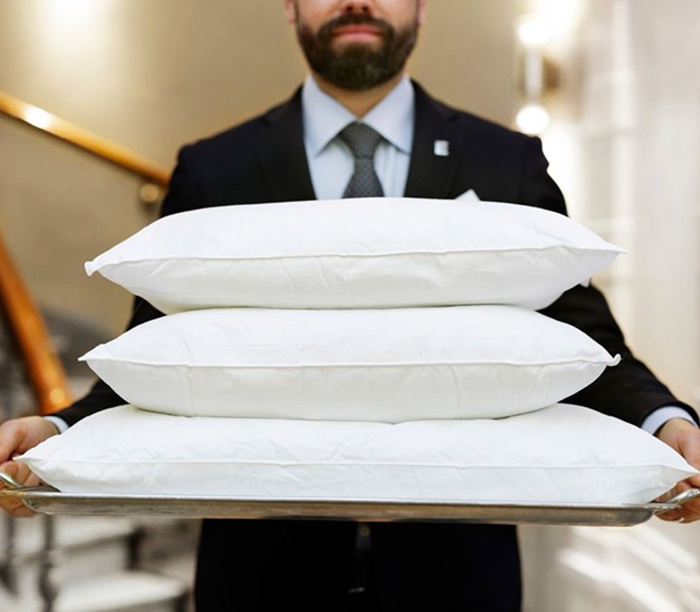 Pillows on a tray