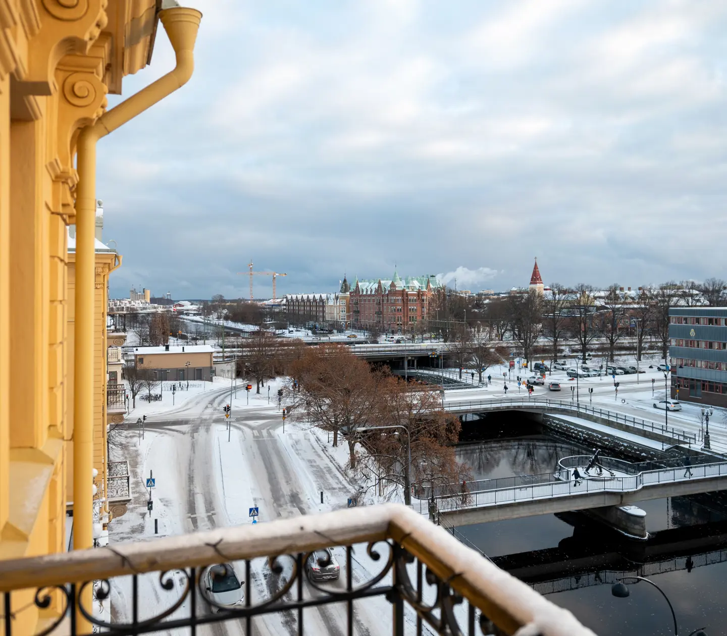 Balkongutsikt över Gävle