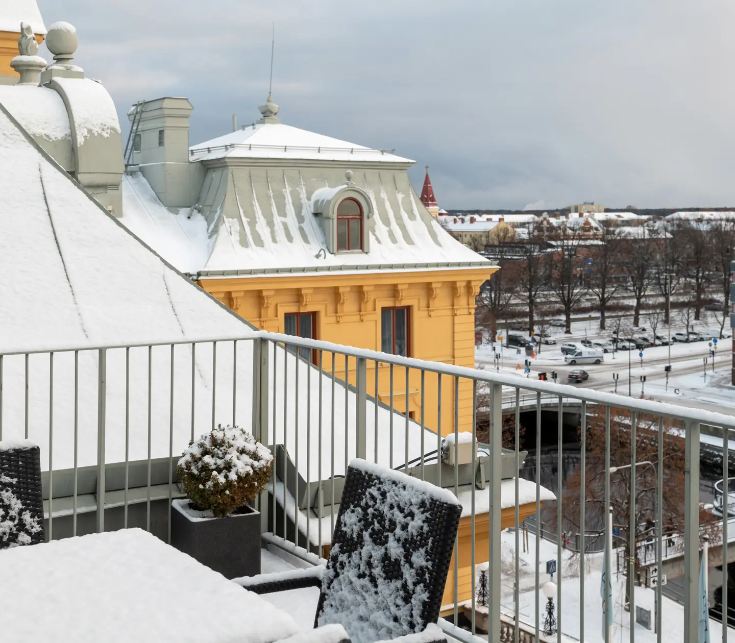 Balkongutsikt över Gävle