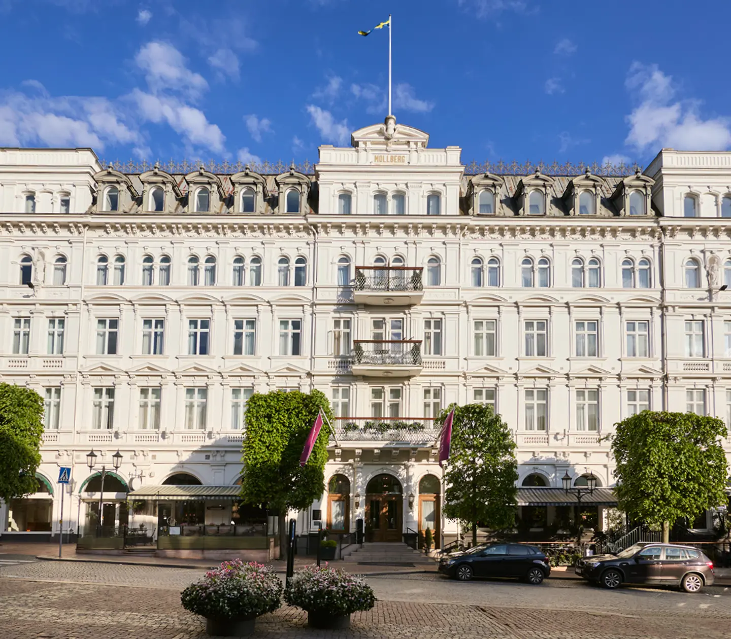 Pampiga fasaden av Elite Hotel Mollberg i Helsingborg