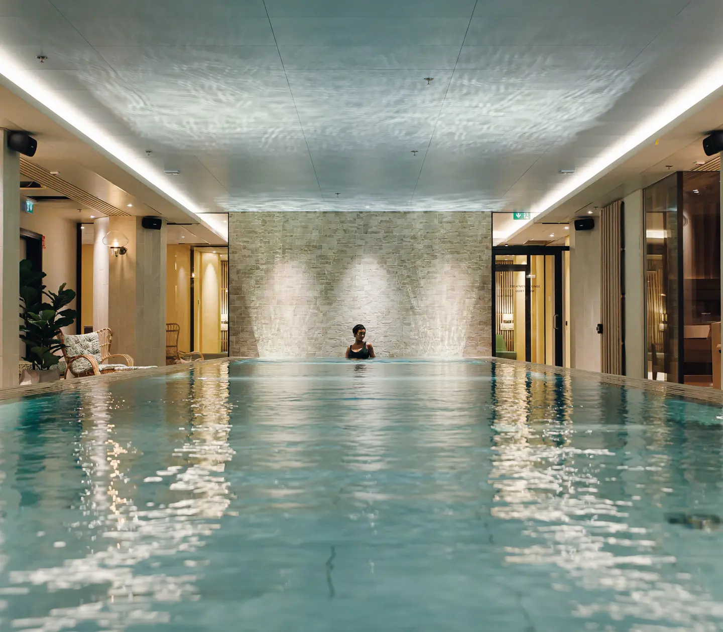 Woman in pool at Vana Spa